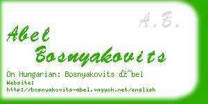 abel bosnyakovits business card